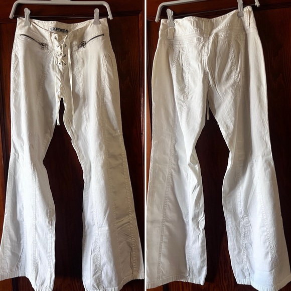 ⭐️Express⭐️Vintage White Pants, size 1/2⭐️ - Picture 1 of 17